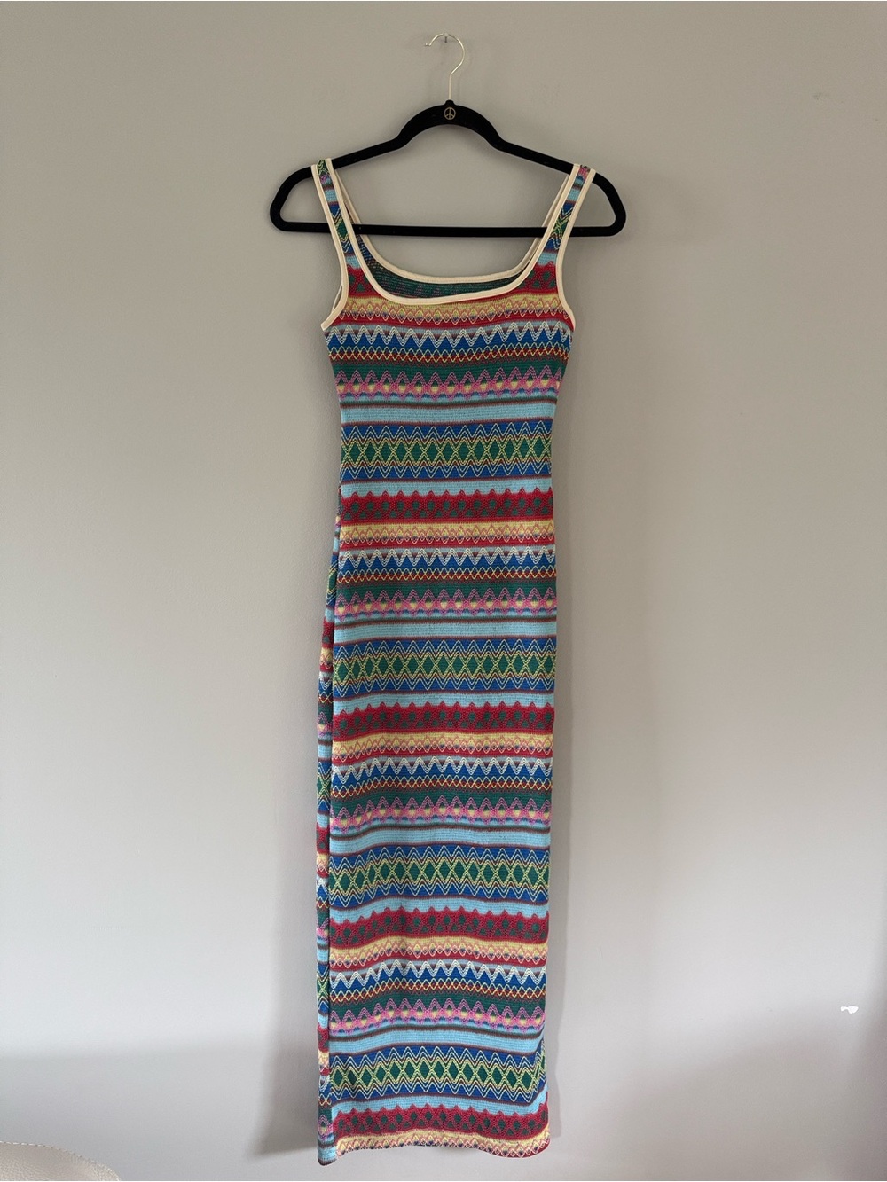 Multicolor Striped Maxi Dress with Scoop Neck